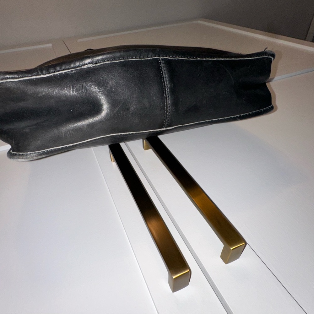 Vintage Classic Black Leather Top Handle Bag - Picture 5 of 10